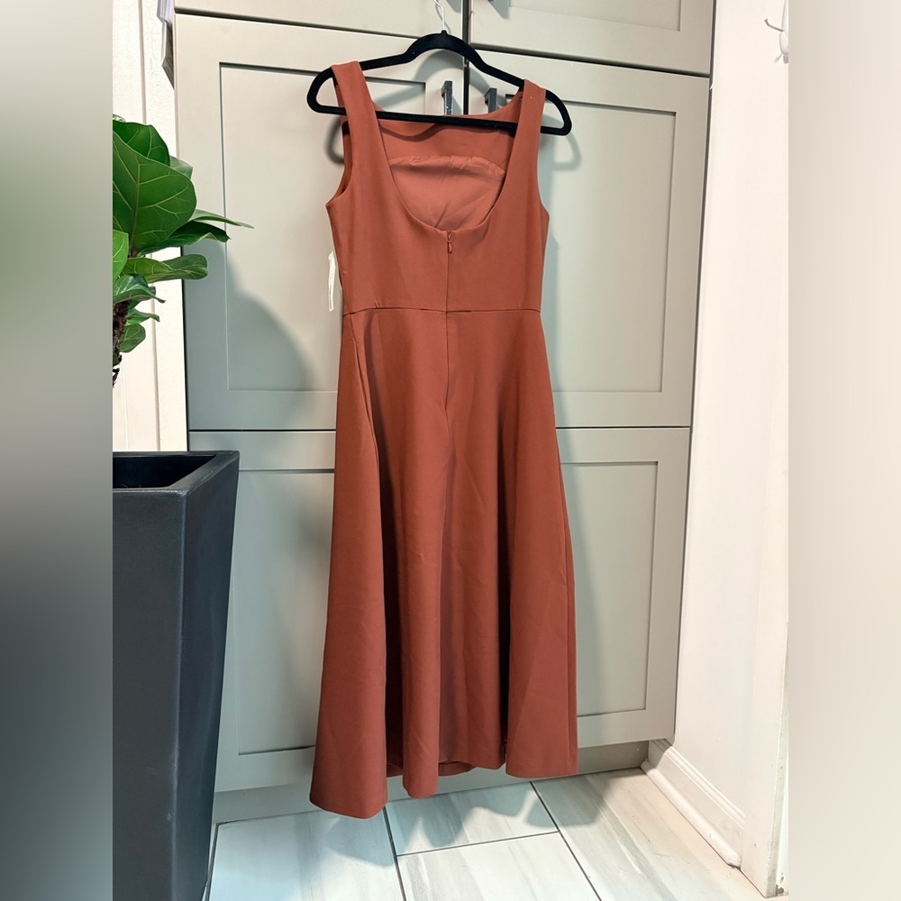 NWT | Sleeveless Tailored Midi Dress w/ Pockets | A New Day Mocha Brown | S - Picture 12 of 16